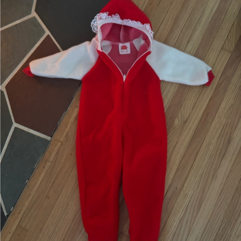 Charming Red and White Kids Footie